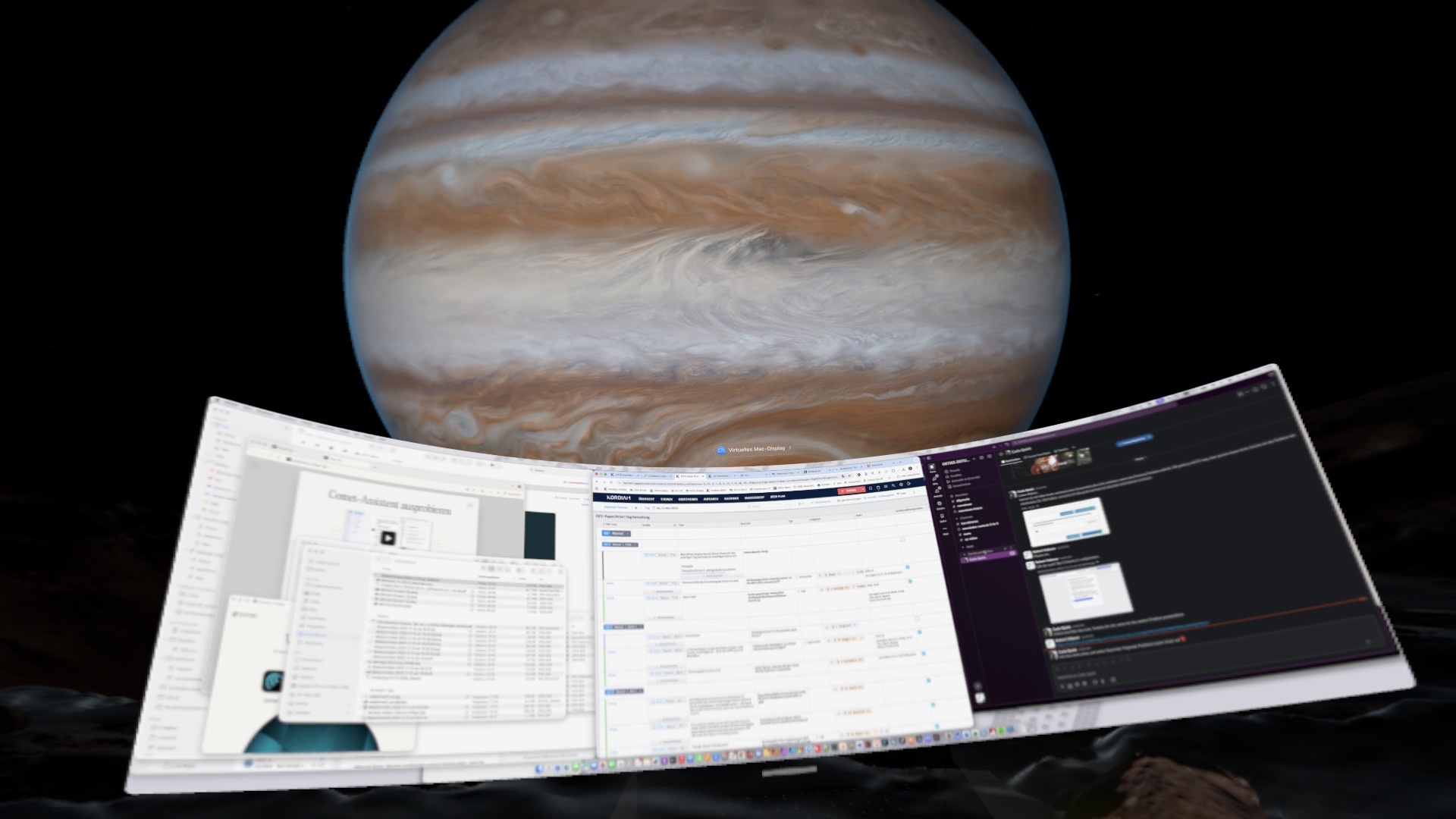 Screenshot der Umgebung „Jupiter“ in visionOS 26