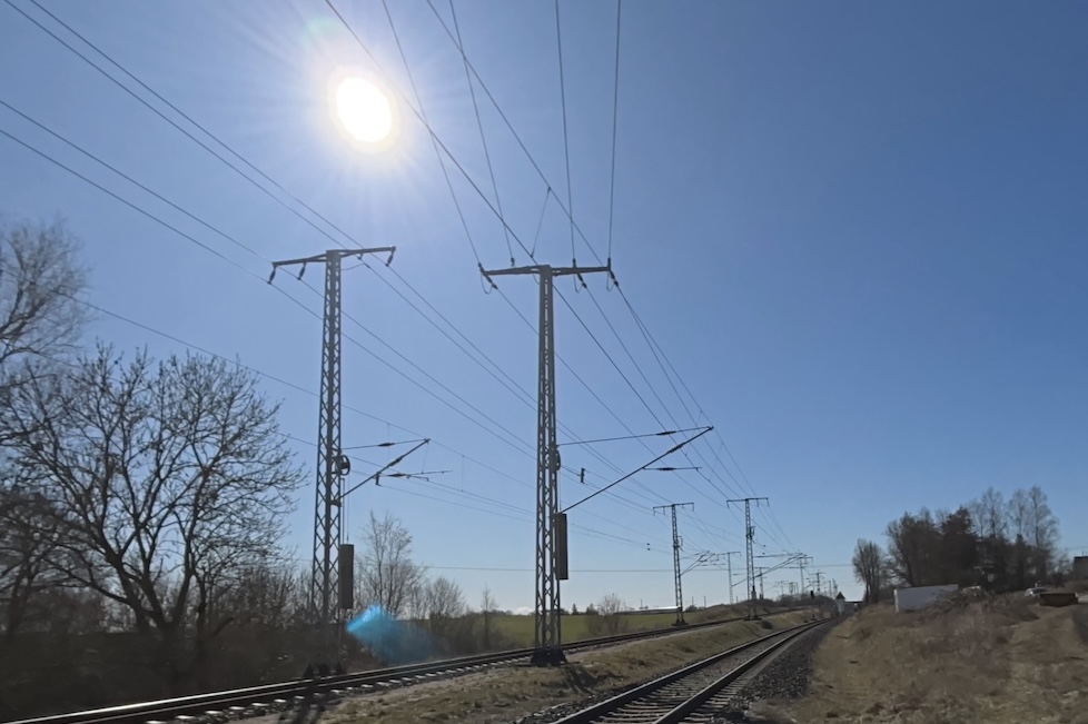 Apple-Vision-Test Eisenbahngleise bei Rostock