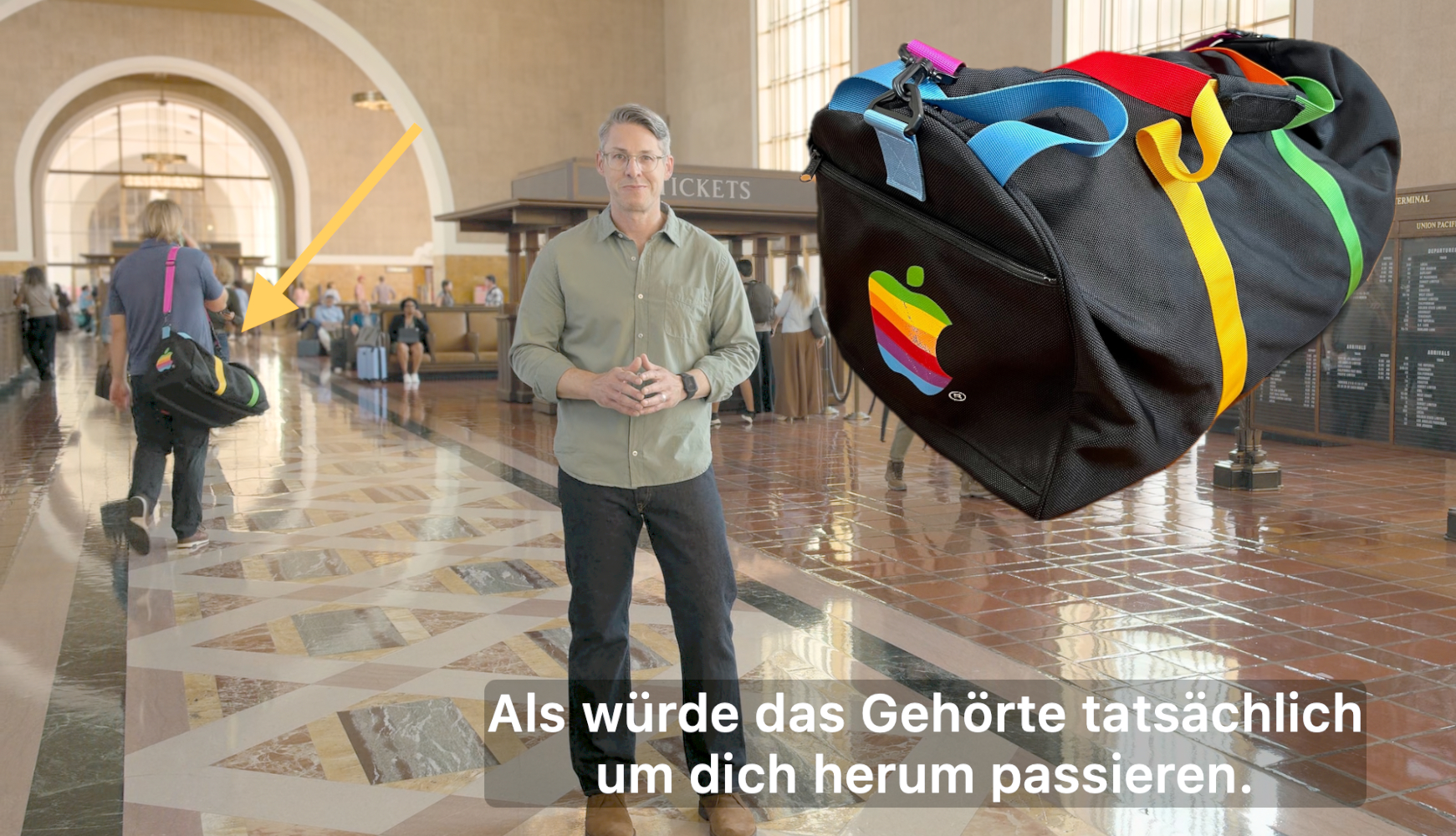 Historische Apple-Tasche in aktueller Präsentation